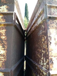 Close-up of rusty metal on wall