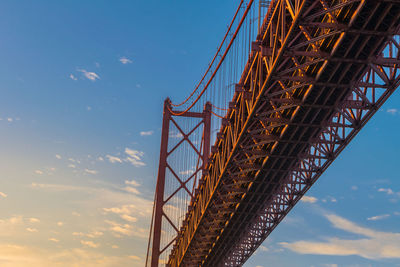 Low angle view of suspension bridge