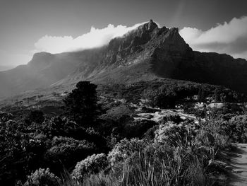 Low angle view of mountain against sky