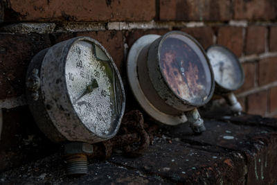 Close-up of rusty machine