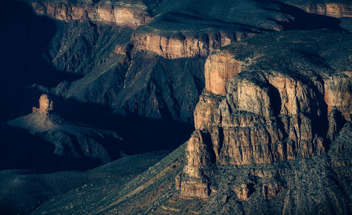 Shadow of rock formation in cave