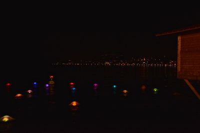 View of illuminated city at night