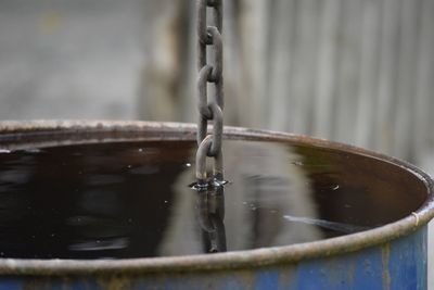 Close-up of water in container