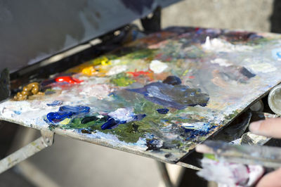 Close-up of paint on palette