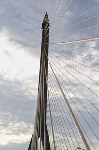 Low angle view of suspension bridge