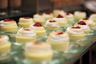 Close-up of cupcakes for sale in store