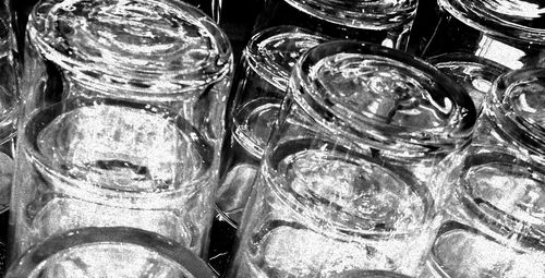 Full frame shot of glass jar