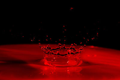 Close-up of splashing water against black background