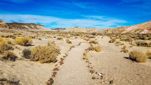 Scenic view of arid landscape against sky