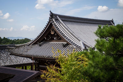 Low angle view of roof against sky