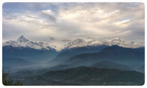 Scenic view of mountains against sky