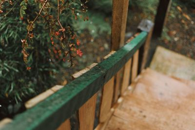Close-up of railing