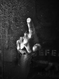 Close-up of old light painting on wall