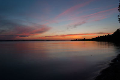 Scenic view of calm sea at sunset