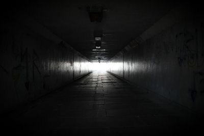 Empty illuminated tunnel