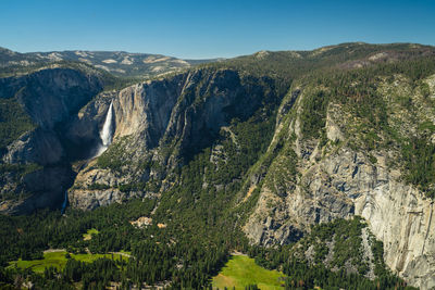 Scenic view of mountains against clear sky