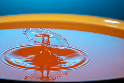 Close-up of water drops on glass