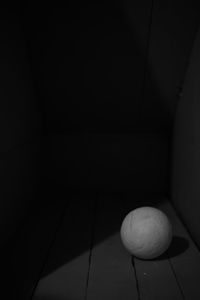 High angle view of ball on table against wall