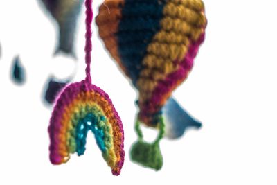 Close-up of multi colored hanging