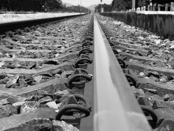 Surface level of railroad tracks