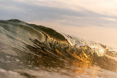 Scenic view of mountains against sky during sunset