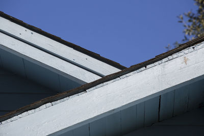 Low angle view of wall against clear sky