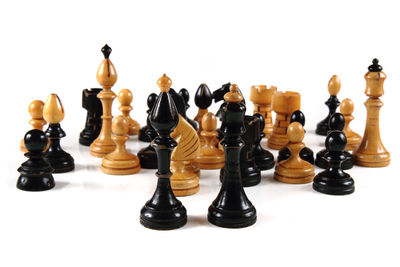 Full frame shot of chess pieces