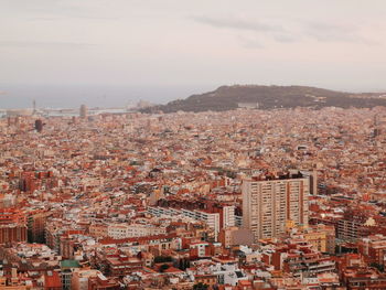 High angle view of townscape against sky