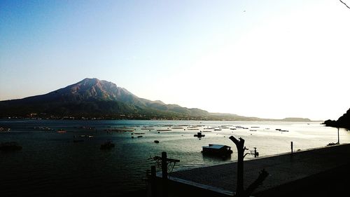 Scenic view of mountains against clear sky