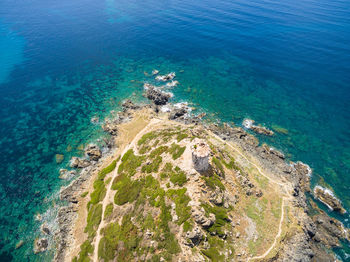 High angle view of beach