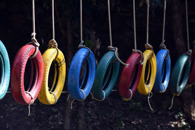 Close-up of multi colored hanging for sale