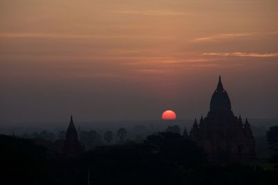 View of church at sunset