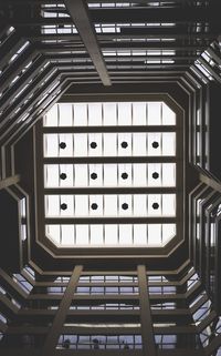 Low angle view of skylight in building