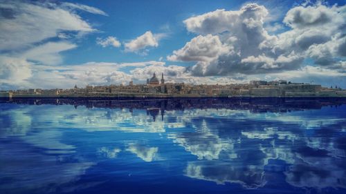 Swimming pool against sky