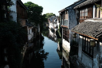 Canal amidst buildings in city
