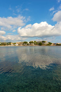 View of sea against cloudy sky