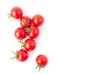 Close-up of tomatoes against white background