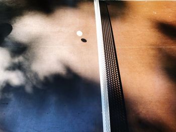 High angle view of ball on wall