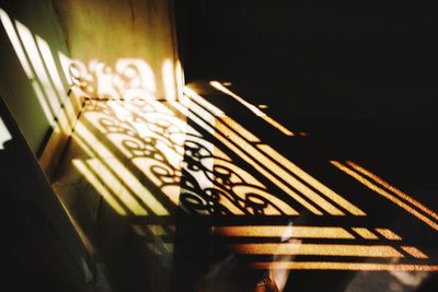 Low angle view of illuminated staircase