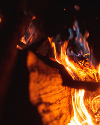 Close-up of bonfire
