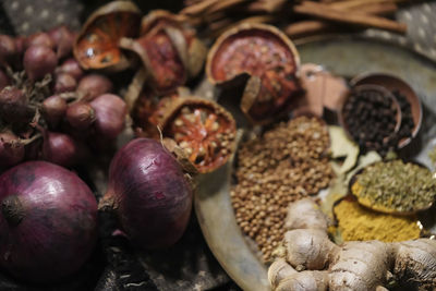 Close-up of fruits for sale at market stall