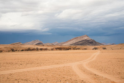 Scenic view of desert against sky