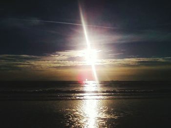 Scenic view of sea at sunset