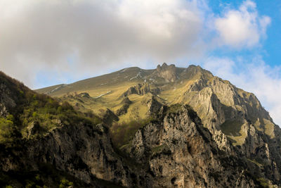 Scenic view of rocky mountains against sky