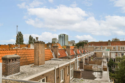 Buildings in city against sky