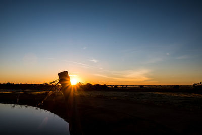 Scenic view of field against sky during sunset