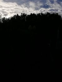 Silhouette trees on field against sky