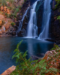 Scenic view of waterfall