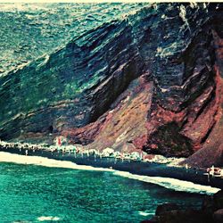 Scenic view of sea and mountains