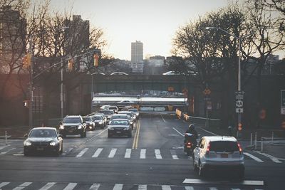 Traffic on road in city